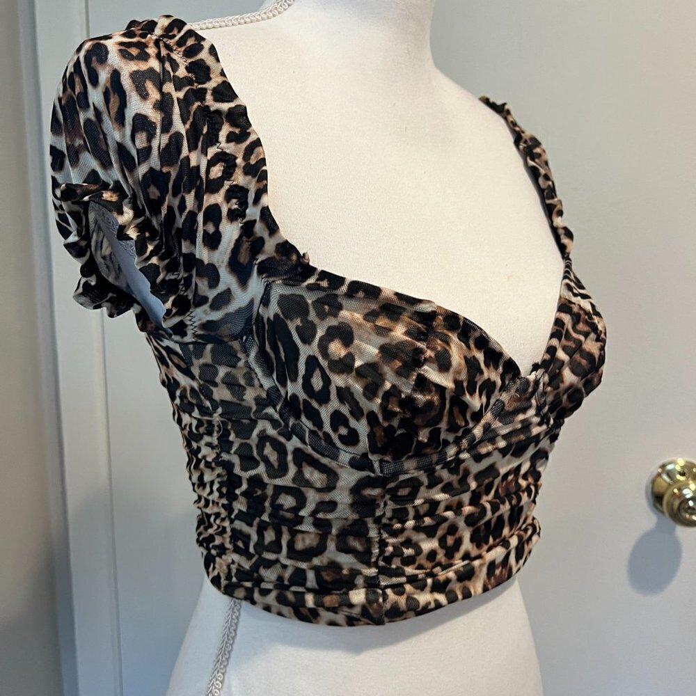 NWT Fashion Nova Been There Done That Leopard Top, Size Small - Picture 5 of 13